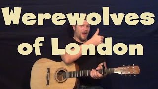 Werewolves of London Warren Zevon Easy Guitar Lesson How to Play Tutorial Licks TAB [upl. by Tiertza]