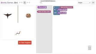 Blockly Games Bird levels 15 walkthrough [upl. by Vatsug]