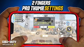 COD MOBILE 2 FINGERS PRO THUMB SETTINGS amp SENSITIVITY 🔥 IPhone 13 Pro Max [upl. by Aimil]