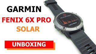 Garmin Fenix 6X Pro Solar Unboxing HD 0100215721 [upl. by Skurnik]