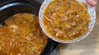 Polish Bigos in slow cooker recipe sauerkraut [upl. by Cone]