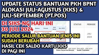 HASIL CEK SALDO PKH BPNT DI KKS DI PAGI INI BERDASARKAN STATUS PKH BPNT DI SIKSNG JULIAGUSTUS 2024 [upl. by Jewel]