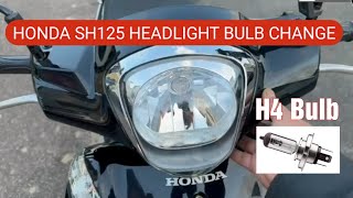 Honda SH125 Headlight Bulb Replacement Job [upl. by Adriena]