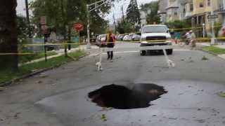 SinkHole in Elizabeth NJ on Adams ave Off North ave [upl. by Ahsiral]