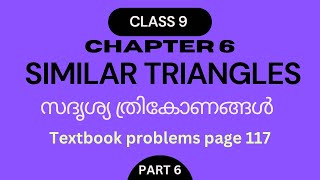 Similar triangles Chapter 6 Class 9 Maths Textbook Questions page Number 117  Part 6  maths [upl. by Charlotta]