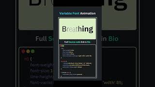 Variable Front Animation coding howtomakewebsiteusinghtmlandcss javascriptframework [upl. by Jules]
