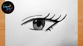 Anime Eye Drawings  How to draw anime eye easy [upl. by Magdau]