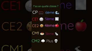 T’es en quelle classe   perso CM2 [upl. by Aneliram]