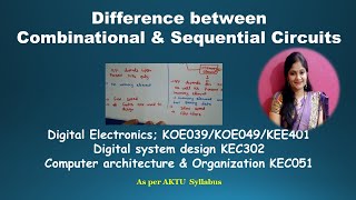 U3L11  Differance between combinational and sequential circuit Combinational amp sequential circuit [upl. by Ahsatel573]