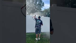 Soft Wash Vinyl Fence Cleaning [upl. by Pouncey871]