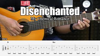 Disenchanted  My Chemical Romance  Fingerstyle Guitar Tutorial  TAB amp Lyrics [upl. by Rj44]