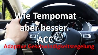 Automatische Distanzregelung ACC im VW Passat  live im Einsatz [upl. by Nomrah23]