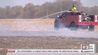 Westville FD Chief thanks nearby farmers for help while battling 80acre field fire [upl. by Tani]