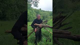 Wilderness Survival Quick Shelter Near River Fishing Cooking survival bushcraft campfire [upl. by Aicitel]