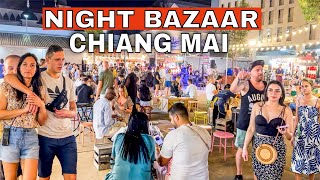 🇹🇭8K  Chiang Mai Night Bazaar  Biggest and Most Beautiful Night Market in Thailand 🍜🛍️ [upl. by Sicard]