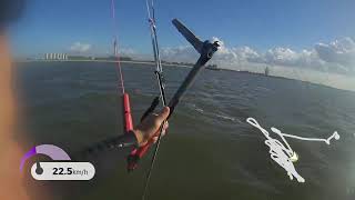 Kitefoil session 135 OR Rise 8m SABFOIL M93 W909 S395 Kiteloop [upl. by Ettelrats551]