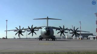 HD Airbus A400M Engine Start up at linz airport [upl. by Ahsote]