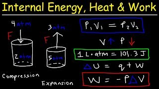 Internal Energy Heat and Work Thermodynamics Pressure amp Volume Chemistry Problems [upl. by Yeltsew685]