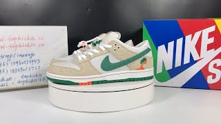 Jarritos x Nike SB Dunk Low Phantom Safety Orange Malachite Review from topkickss [upl. by Arrat]