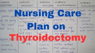 Nursing Care Plan on Thyroidectomy  Medical Surgical nursing bsc nursing GNM nursingsecrets [upl. by Chrystal507]