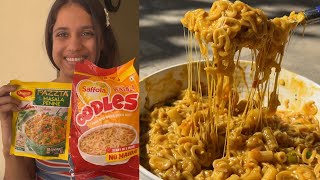 Cheesy Maggi Pasta and Oodles Recipes 🤤  Best Cheesy Lunch  So Saute [upl. by Nesnah]