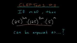 CLEP College Algebra Exponent Rules [upl. by Aia]