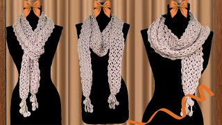 Beautiful narrow scarf with unusual fringes🛒💖✨ [upl. by Ohs]