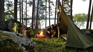 4 Days Bushcraft Trip  Canvas Shelter  Camp Craft and Cooking [upl. by Milissa]