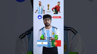 Portugal vs Argentina🏆World Cup Jersey comparison football argentina cr7 messi portugal shorts [upl. by Ecirad]