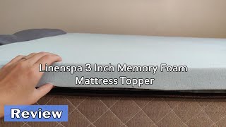 Linenspa 3 Inch Memory Foam Mattress Topper  Review 2023 [upl. by Enidlarej]