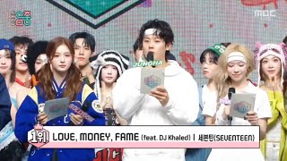 Seventeen quotLOVE MONEY FAME Wins Over Rose and Aespa in Music Core Today [upl. by Eojyllib]