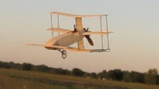 Rubberpowered Bleriot XXVI spot landing [upl. by Aubarta364]