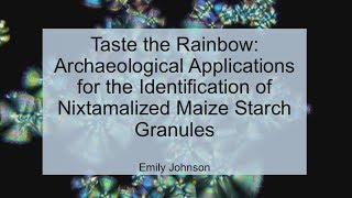 Archaeological Applications for Identification of Nixtamalized Maize Starch Granules [upl. by Aihtenak]