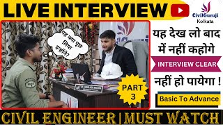 Top Most Civil Engineers Interview Questions amp Answers Part 3  Civil Guruji Kolkata [upl. by Alletneuq]