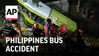 At least 16 dead in Philippines bus accident [upl. by Nais305]