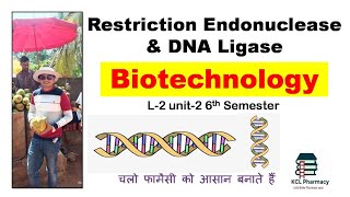 Restriction Endonuclease amp DNA Ligase Enzymes Brief Introduction  L2 Unit2 Biotechnology 6th sem [upl. by Sumerlin895]