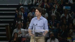 Justin Trudeau booed while kicking off Indigenous Games  FULL SPEECH [upl. by Gabe853]