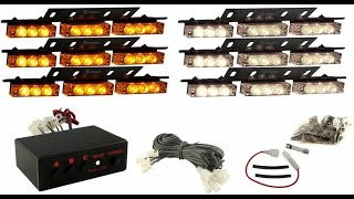 Flash light 4x9 amber white strobe LED light set [upl. by Acirem]