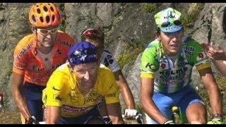 Tour de France 2001  stage 12  Armstrong and Ullrich attacks François Simon still in yellow [upl. by Haase]