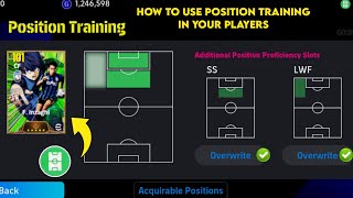 HOW TO USE POSITION TRAINING ON PLAYERS SLOT  EFOOTBALL 2024 MOBILE [upl. by Piks550]