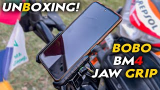 Unboxing Best Bike Mobile Holder  BOBO BM4 JawGrip  How to fix BOBO Phone holder in bike [upl. by Wendt942]