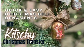 Easy Christmas Bell DIY Using the New IOD Kitschy Transfer [upl. by Ahsienad653]