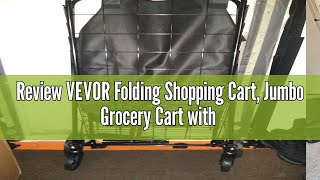 Review VEVOR Folding Shopping Cart Jumbo Grocery Cart with Double Baskets 360° Swivel Wheels Heav [upl. by Rehpitsirhc]