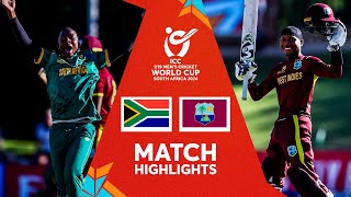 South Africa v West Indies  Match Highlights  ICC U19 Men’s CWC 2024 [upl. by Inaliel]