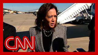 Hear Kamala Harris react to Donald Trump’s rally at MSG [upl. by Aihceyt]