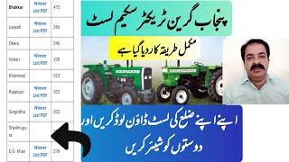 Green Tractor Scheme Punjab 2024 PDF Download List  zarai mashwary  sajjad khaira [upl. by Noryb42]