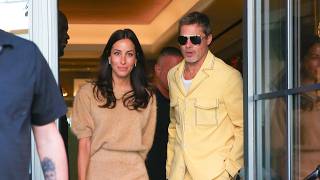 Brad Pitt amp girlfriend Ines de Ramon spotted leaving hotel in NYC [upl. by Rowen]