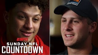 Jared Goff Patrick Mahomes talk rivalry expectations in RamsChiefs match up  NFL Countdown [upl. by Portuna]