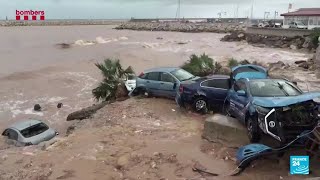 Torrential rain causes devastating flooding in the Catalan town of Alcanar • FRANCE 24 English [upl. by Gross]