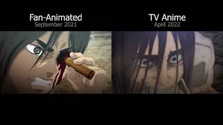 FanAnimated vs Mappa Comparison  Attack on Titan The Final Season Part 2 Teaser [upl. by Andriana]